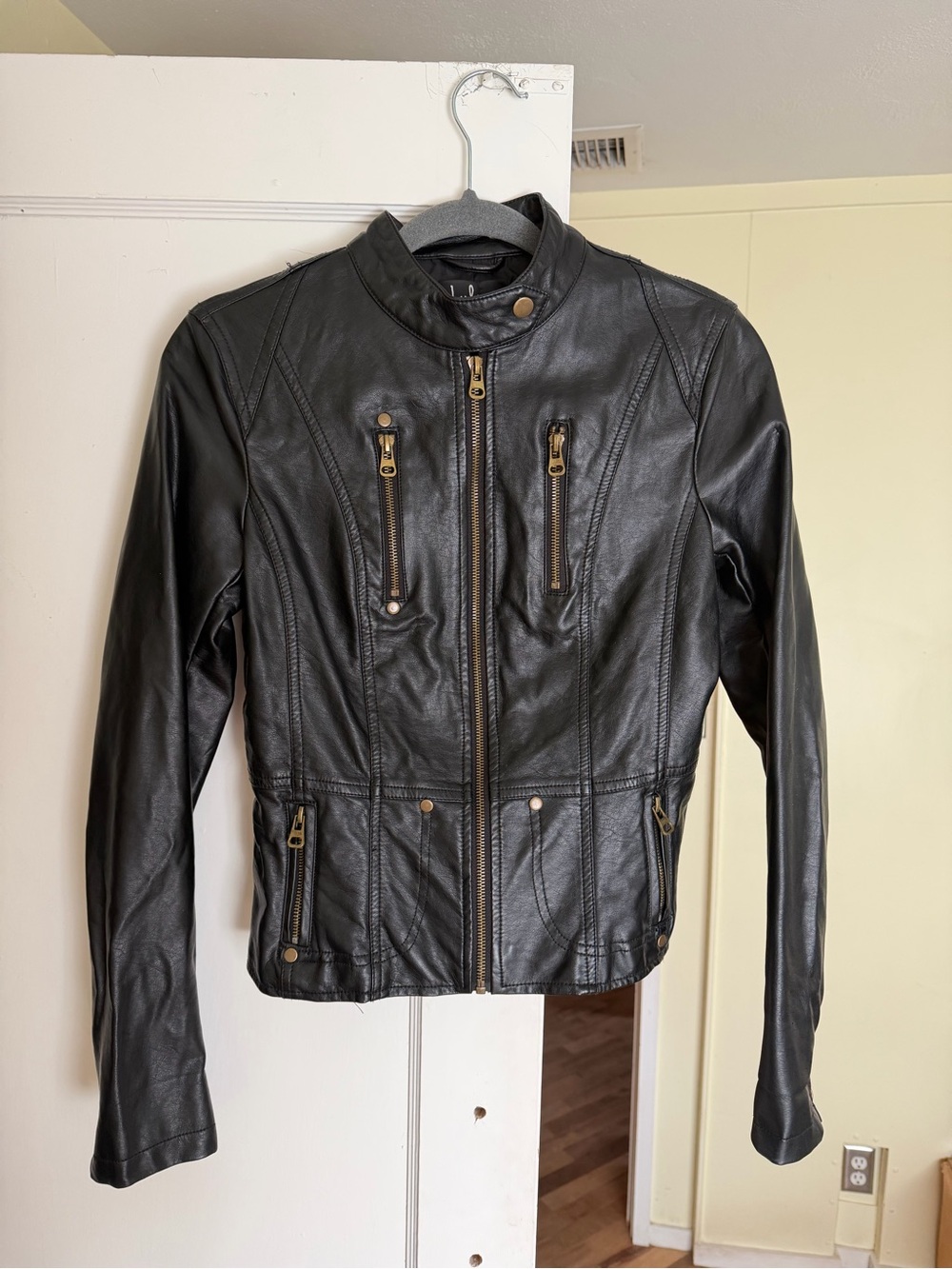 Peace of Mind Black Vegan Leather Moto Jacket - Picture 4 of 9